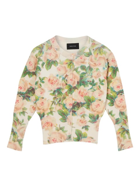 Simone Rocha floral-print knit cardigan - Pink - zdjęcie produktu nr 1