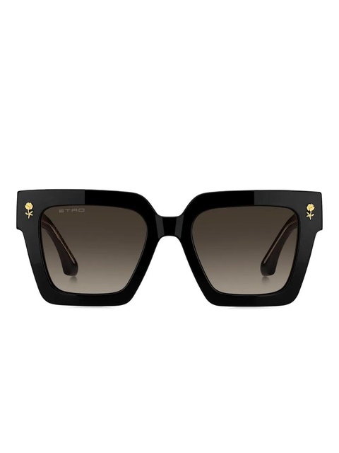 ETRO rose-embellished square sunglasses - Black - zdjęcie produktu nr 1
