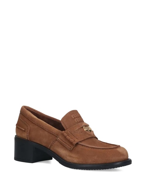 Miu Miu 55mm block-heel penny loafers - Brown - zdjęcie produktu nr 2
