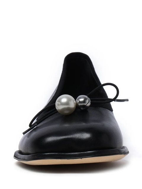 Simone Rocha bow-embellished leather ballerina shoes - Black - zdjęcie produktu nr 2