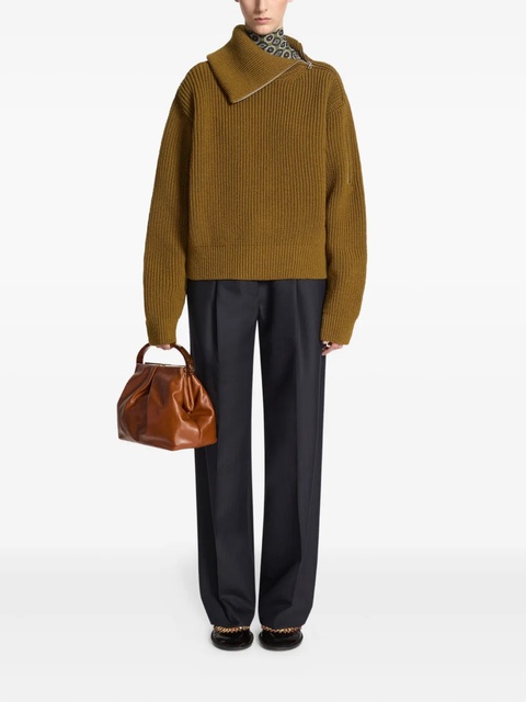 DRIES VAN NOTEN pleated wool pants - Blue - zdjęcie produktu nr 2