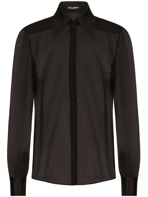Dolce & Gabbana semi-sheer mesh shirt - Black - zdjęcie produktu nr 1