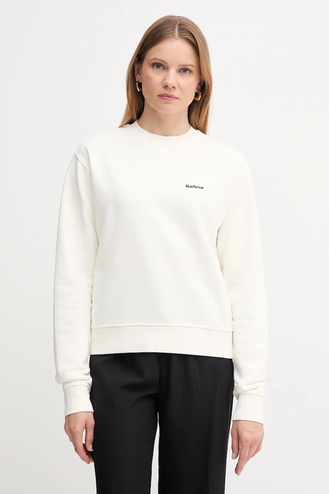 Barbour bluza bawełniana damska kolor beżowy gładka LOL0623 - zdjęcie produktu nr 1