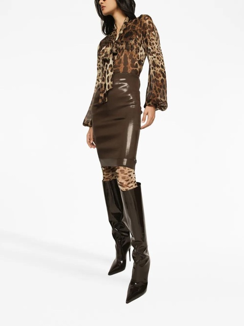 Dolce & Gabbana leopard-print silk blouse - Brown - zdjęcie produktu nr 2