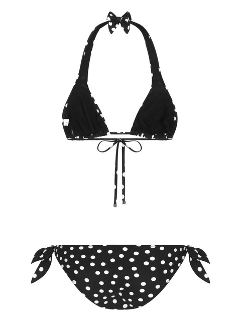 Dolce & Gabbana polka dot-print triangle bikini set - Black - zdjęcie produktu nr 2