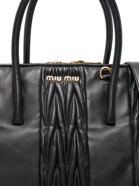 Miu Miu logo-plaque shoulder bag - Black - zdjęcie produktu nr 1