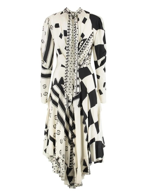 ETRO geometric-print asymmetric dress - White - zdjęcie produktu nr 2