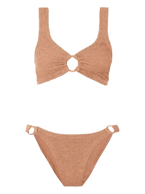 Hunza G ring-detail plunge-neck bikini - Neutrals - zdjęcie produktu nr 1