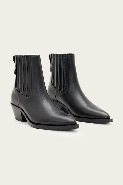 AllSaints sztyblety skórzane Marcie Chelsea damskie kolor czarny na słupku W017FD - zdjęcie produktu nr 2