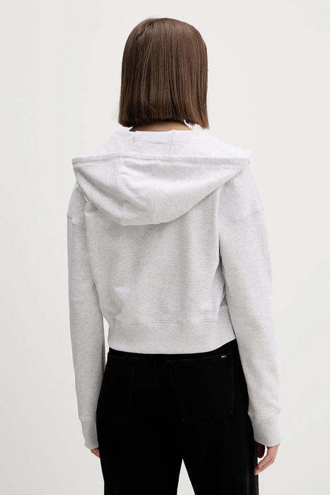 Tommy Jeans bluza bawełniana damska kolor szary z kapturem melanżowa DW0DW21976 - zdjęcie produktu nr 2