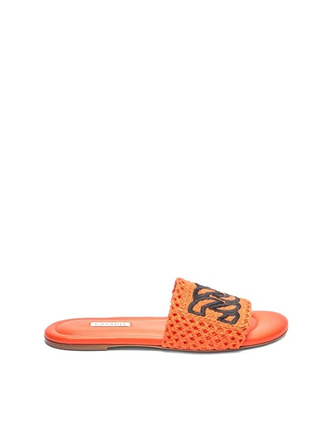 Casadei crochet-embellished flat sandals - Orange - zdjęcie produktu nr 1