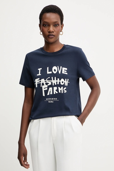 Weekend Max Mara t-shirt bawełniany CLOWN damski kolor granatowy 2525976012600 - zdjęcie produktu nr 1