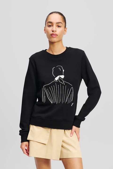 Karl Lagerfeld bluza bawełniana damska kolor czarny z nadrukiem A2W20056 - zdjęcie produktu nr 1