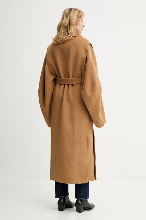 MMC STUDIO płaszcz wełniany kolor brązowy VESPERE.COAT - zdjęcie produktu nr 2