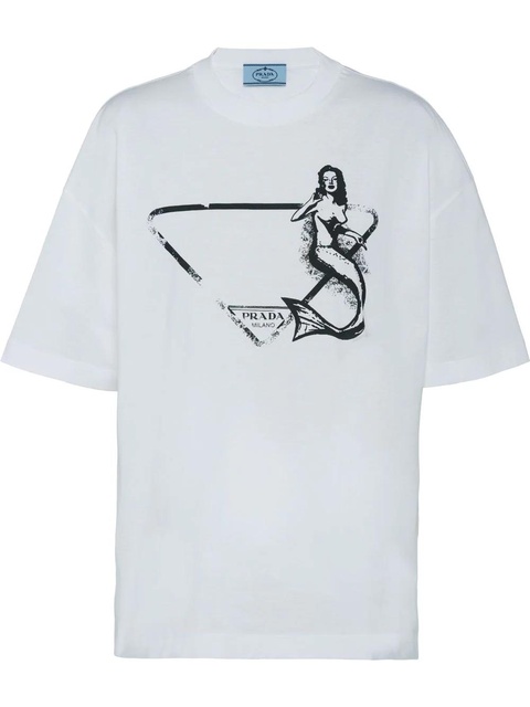 Prada mermaid-print jersey T-shirt - White - zdjęcie produktu nr 1