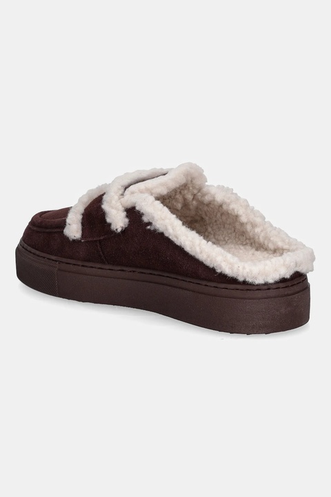 Inuikii kapcie zamszowe Mule Wool kolor czerwony 1004.017.0011.518 - zdjęcie produktu nr 2