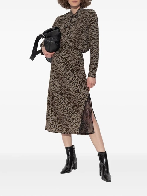 Zadig&Voltaire leopard-print tie-neck blouse - Brown - zdjęcie produktu nr 1