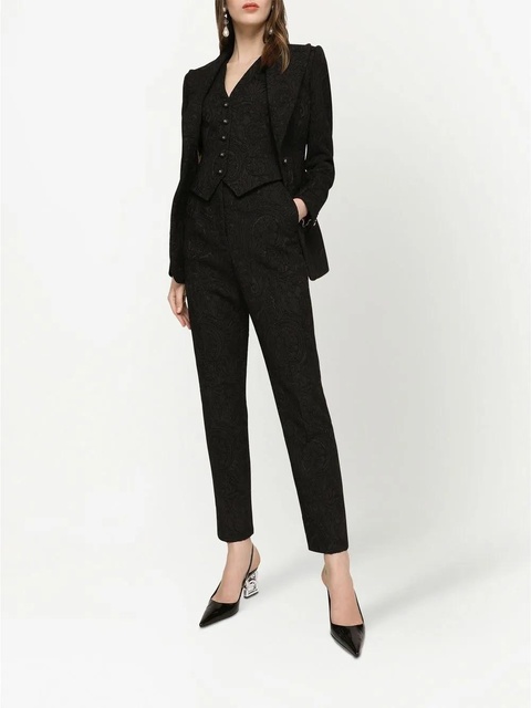 Dolce & Gabbana high-waisted jacquard trousers - Black - zdjęcie produktu nr 2