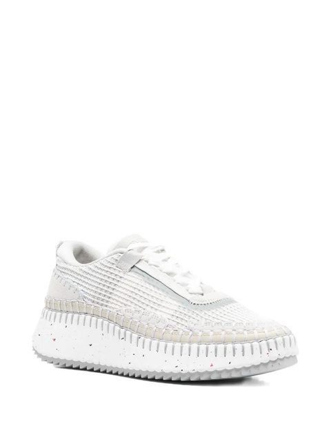 Chloé Nama textured lace-up sneakers - Grey - zdjęcie produktu nr 2