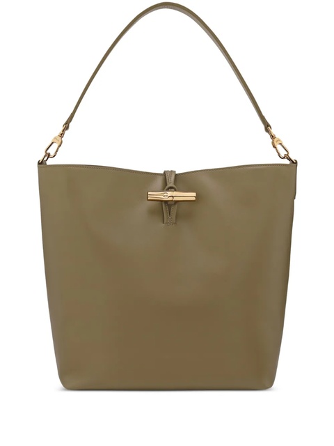 Longchamp Bamboo clasp leather shoulder bag - Green - zdjęcie produktu nr 1
