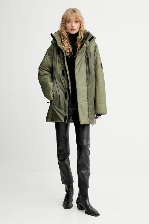 Rains kurtka 17240 Torna Insulated Long Jacket kolor zielony zimowa 17240 - zdjęcie produktu nr 2