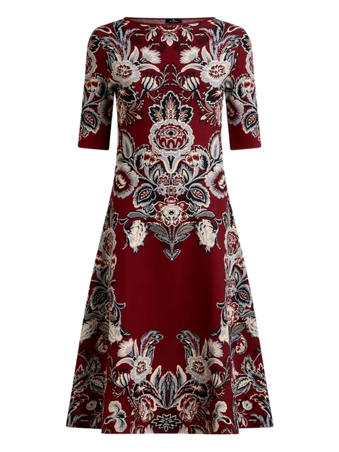 ETRO jacquard floral midi dress - Red - zdjęcie produktu nr 1