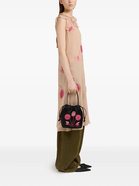 Marni ruffled floral-embroidered dress - Neutrals - zdjęcie produktu nr 1