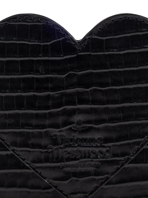 Vivienne Westwood Heart crocodile-patterned cardholder - Black - zdjęcie produktu nr 2