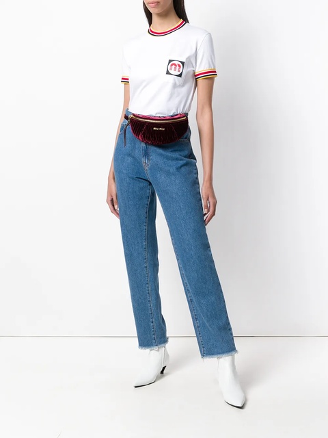 Miu Miu contrast trim T-shirt - White - zdjęcie produktu nr 2