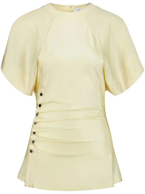 Rabanne draped-detail round-neck blouse - Neutrals - zdjęcie produktu nr 1