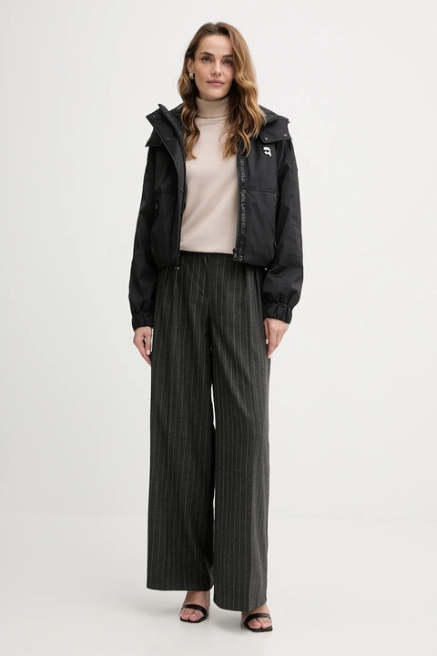 Karl Lagerfeld kurtka IKON kolor czarny przejściowa LWEMP606 - zdjęcie produktu nr 1