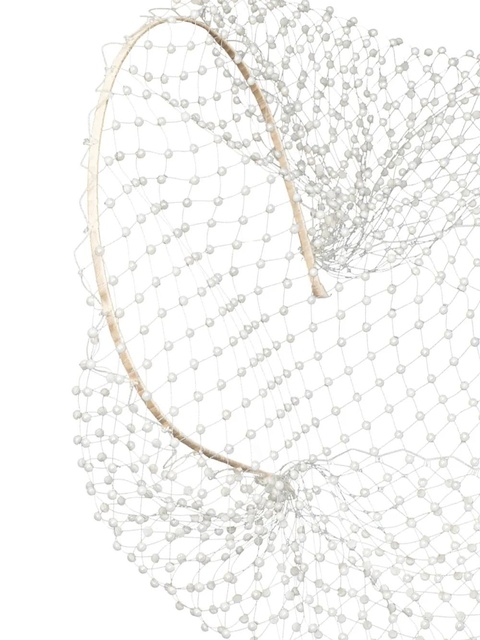 Jennifer Behr Britton faux pearl-embellished voilette - Neutrals - zdjęcie produktu nr 2