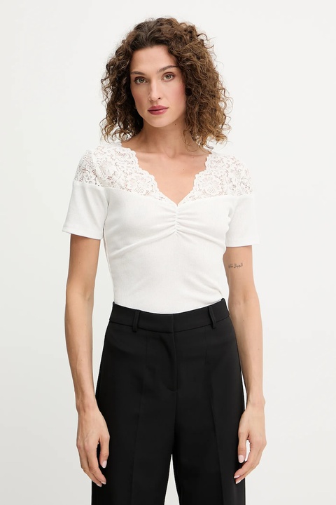 Morgan t-shirt damski kolor beżowy DELINE - zdjęcie produktu nr 1