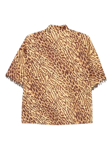 ZIMMERMANN leopard-print beaded-cuff blouse - Yellow - zdjęcie produktu nr 1