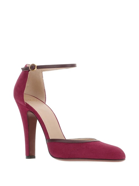 Valentino Garavani 105mm ankle-strap suede pumps - Red - zdjęcie produktu nr 2