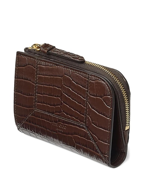 Jimmy Choo crocodile-effect zip wallet - Brown - zdjęcie produktu nr 1
