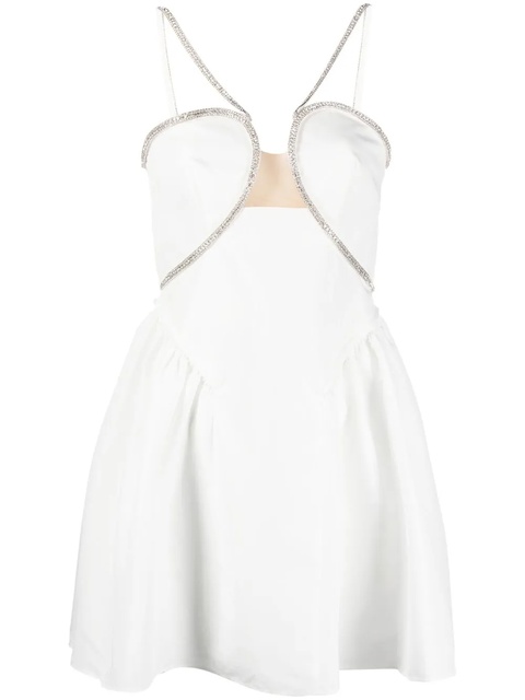 Self-Portrait crystal-embellished cut-out minidress - White - zdjęcie produktu nr 1