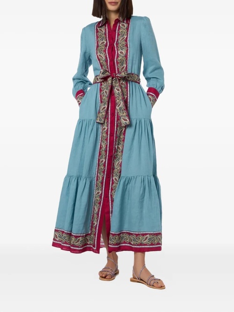 MC2 Saint Barth paisley-print belted dress - Blue - zdjęcie produktu nr 2