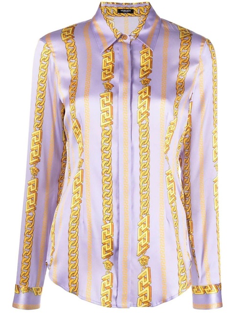Versace La Greca print blouse - Purple - zdjęcie produktu nr 1