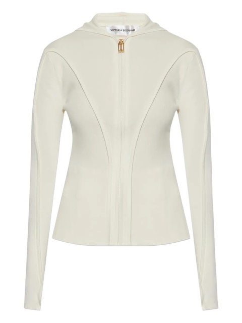Victoria Beckham zip-up hooded jacket - White - zdjęcie produktu nr 1