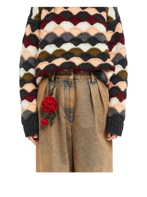 Alanui Rose Amigurumi crochet key ring - Red - zdjęcie produktu nr 2