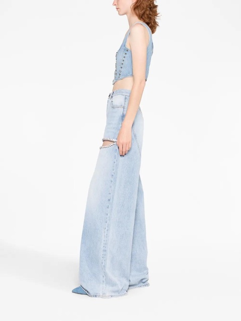 AREA wide-leg crystal jeans - Blue - zdjęcie produktu nr 2