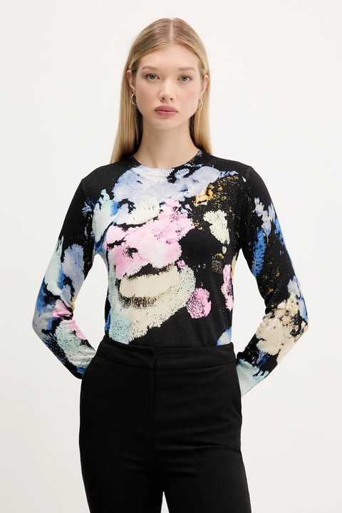 Desigual sweter NENUFAR LACROIX damski kolor czarny lekki 25WWJF46 - zdjęcie produktu nr 1