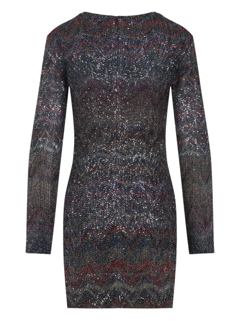 Missoni zigzag-knit sequinned mini dress - Black - zdjęcie produktu nr 2
