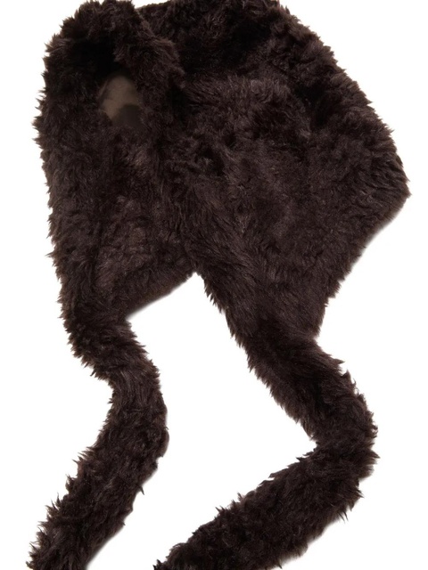 Acne Studios pom-pom ear-flap hat - Brown - zdjęcie produktu nr 1