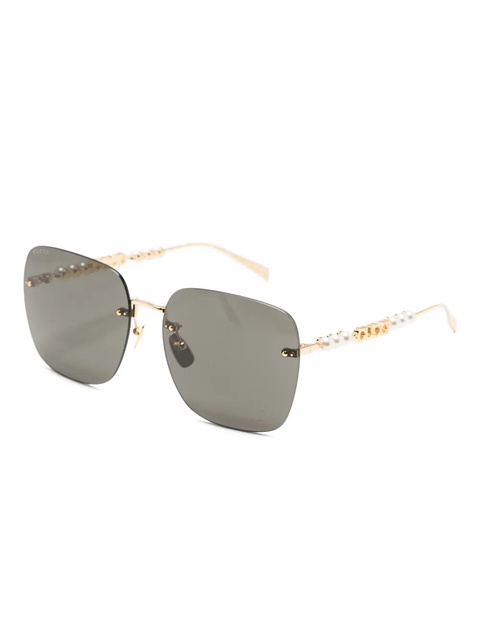 Gucci Eyewear rectangle-frame sunglass - Gold - zdjęcie produktu nr 1