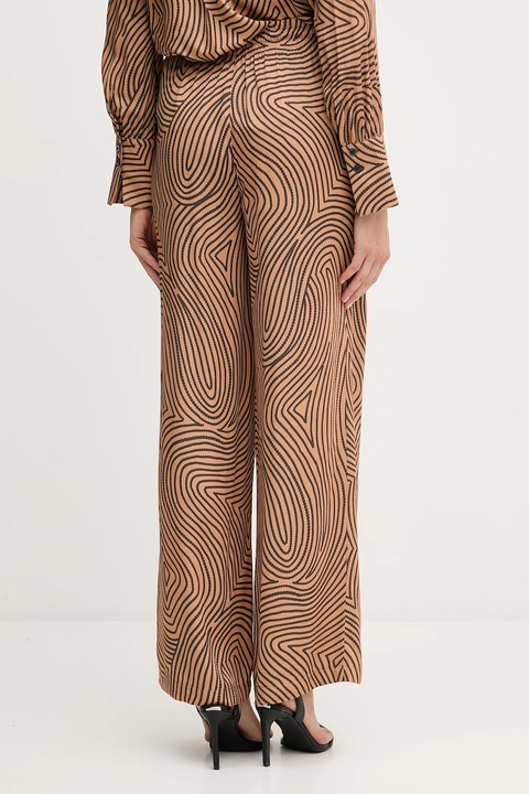 Marc Aurel spodnie damskie kolor brązowy szerokie high waist 1853-1002-24812 - zdjęcie produktu nr 1