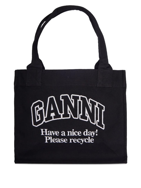GANNI logo-print tote bag - Black - zdjęcie produktu nr 1