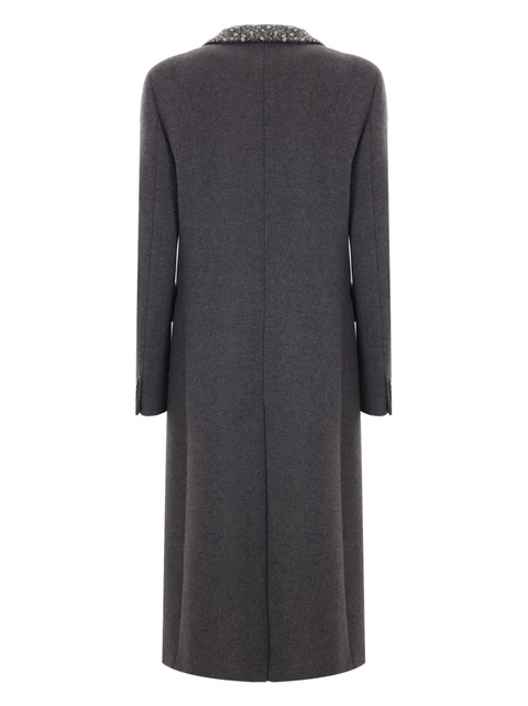 Blumarine embroidered double-breasted coat - Grey - zdjęcie produktu nr 2