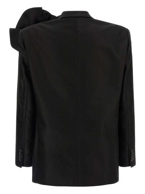 Magda Butrym flower-appliqué single-breasted blazer - Black - zdjęcie produktu nr 2